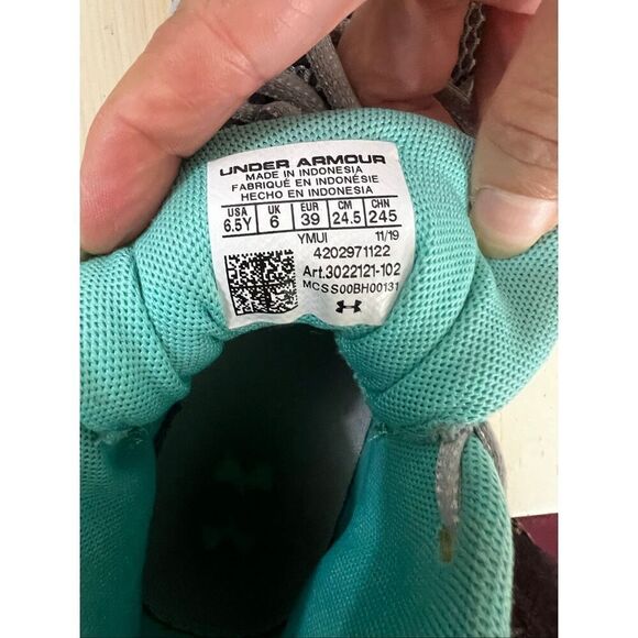 Under Armor Gs Jet 2019 (3022121-102 Grey Multicolored Bottom Sneakers 6.5Youth - Picture 8 of 11